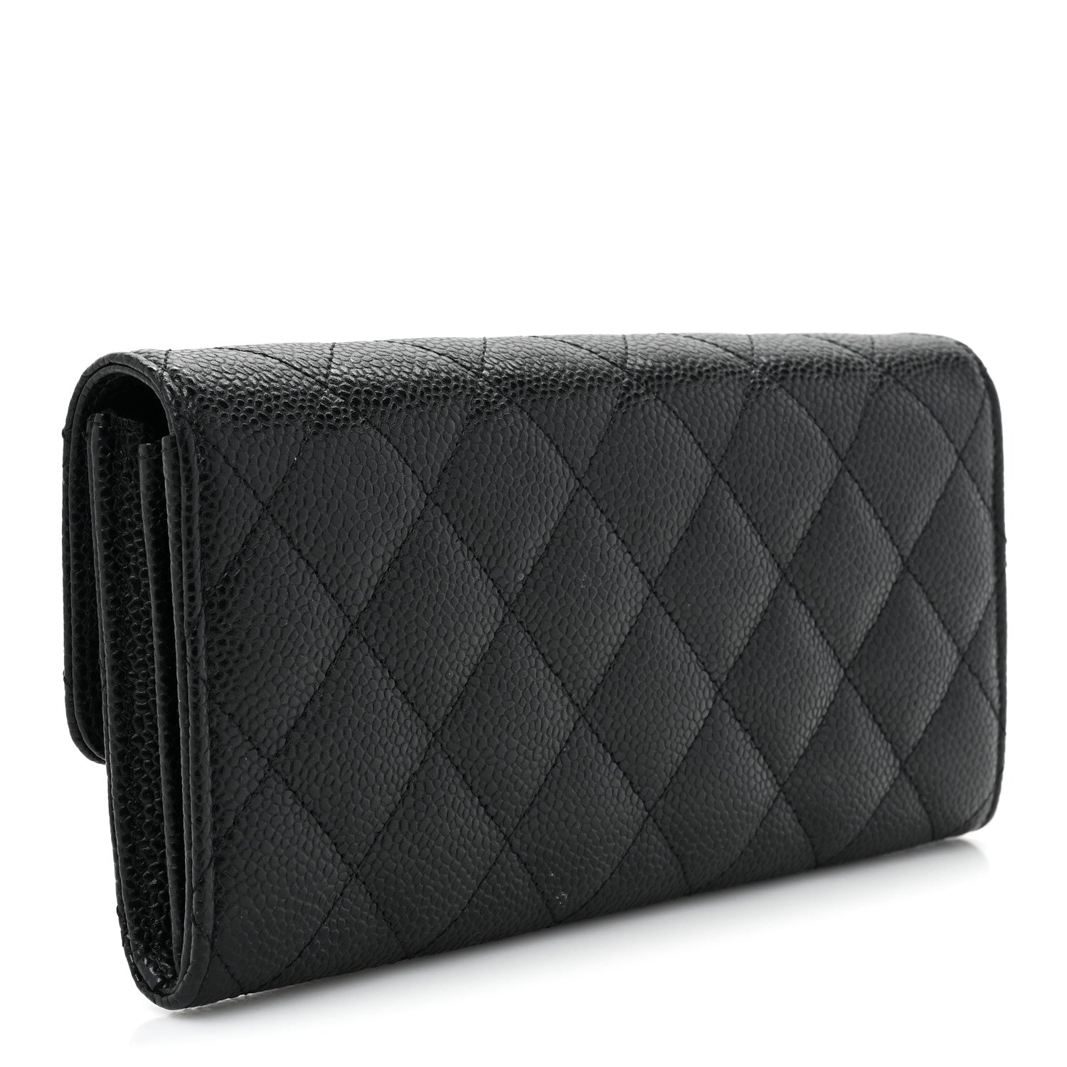 Chanel Caviar Quilted Large Gusset Flap Wallet Black 3 of 13