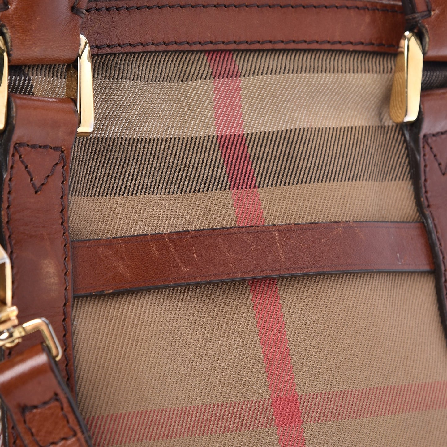 Bridle Calfskin House Check Small Orchard Bowling Bag Deep Claret
