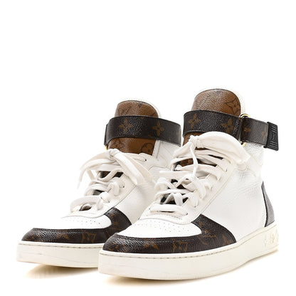 Louis Vuitton Grained Calfskin Monogram Boombox Sneaker Boots 39 White 4 of 8