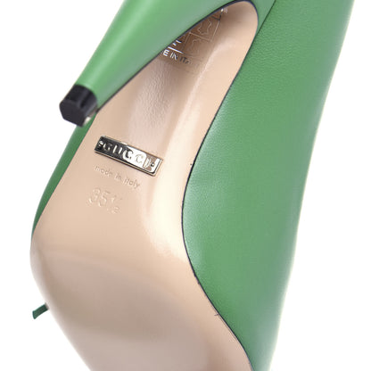 Gucci Nappa Bow High Heel Pumps 35.5 New Shamarock 9 of 11
