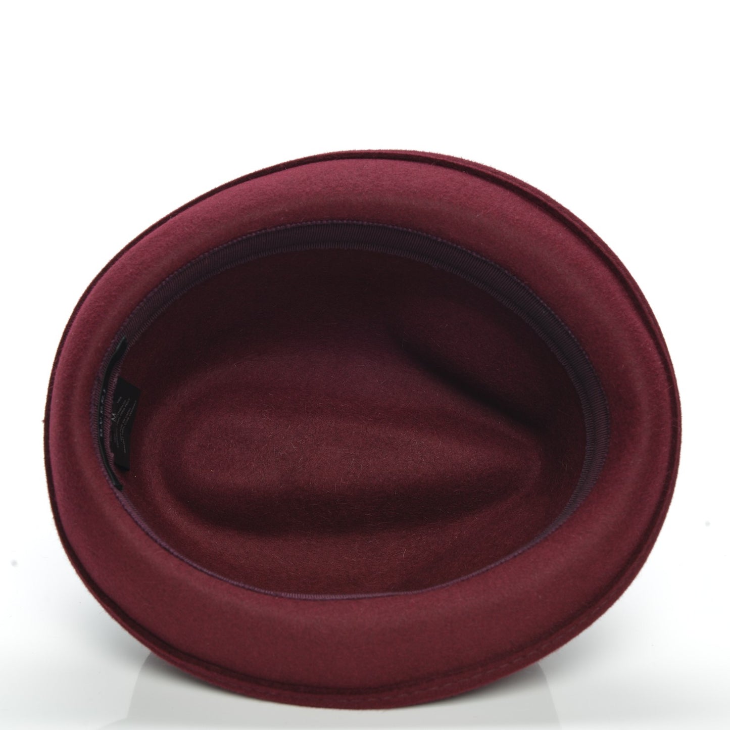 Felt Horsebit Fedora Hat M Burgundy