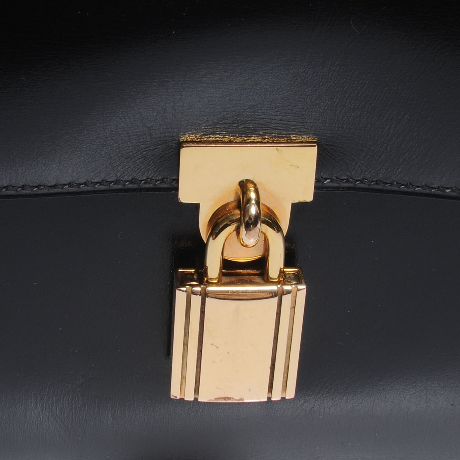 Hermes Box Leather Cadena Flap Black 5 of 8