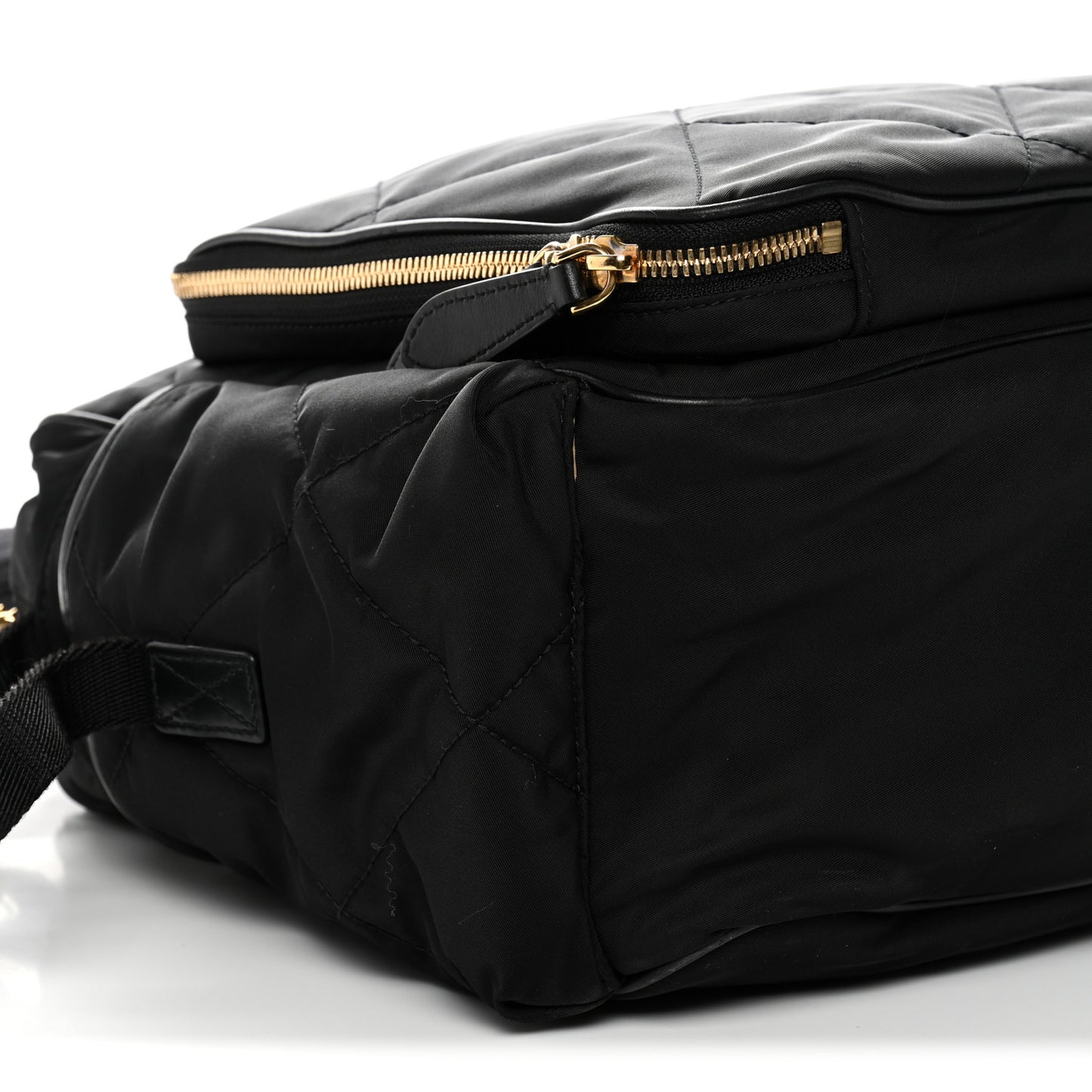 Nylon Quilted Diaper Tote Bag Black