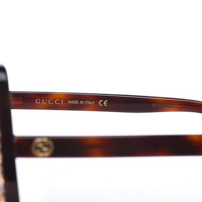 Gucci Acetate Crystal Oversize Sunglasses GG0148S Tortoise 6 of 7