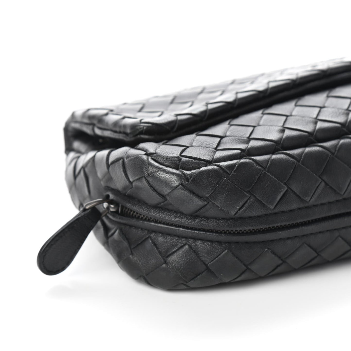 Nappa Intrecciato Small Chain Crossbody Black