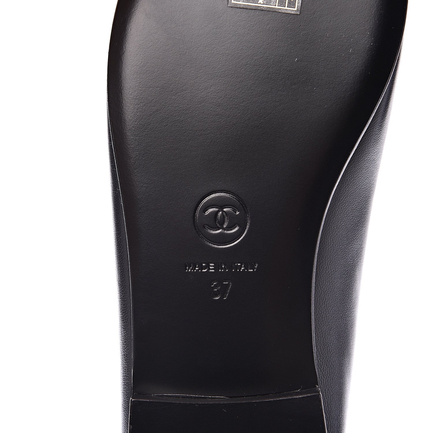 Chanel Lambskin Patent Cap Toe Ballerina Flats 37 Black 7 of 9