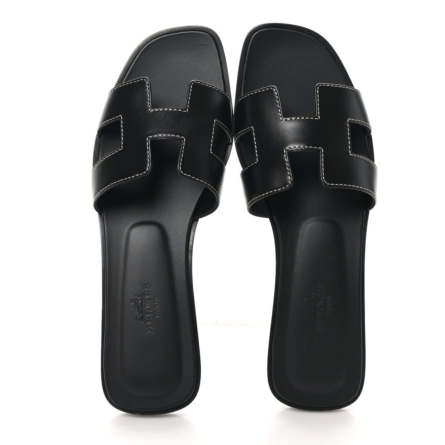 Box Calfskin Oran Sandals 37 Black