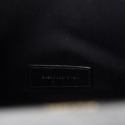 Saint Laurent Grain De Poudre Matelasse Chevron Monogram Envelope Clutch Black 9 of 11