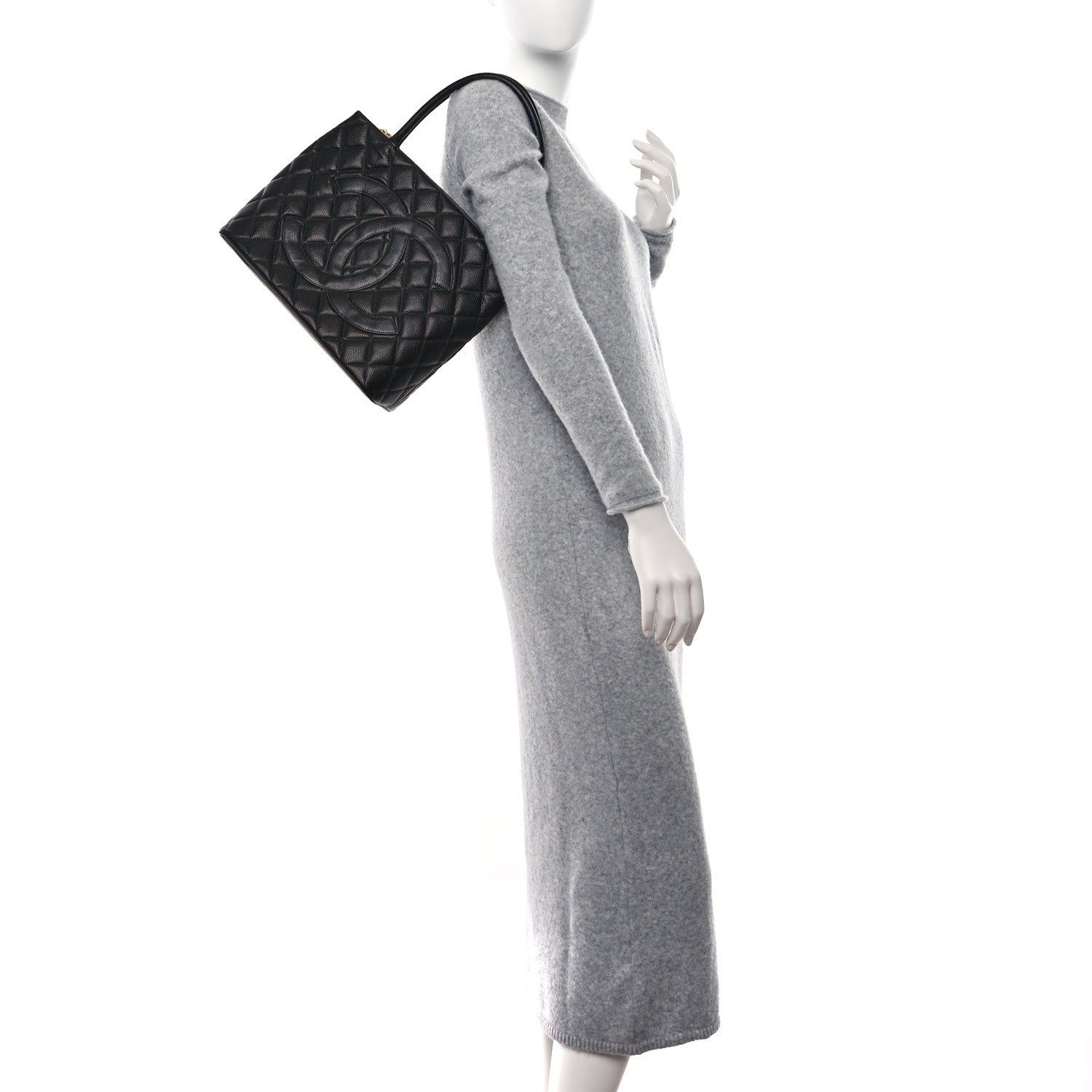 Chanel Caviar Quilted Medallion Tote Black 2 of 10