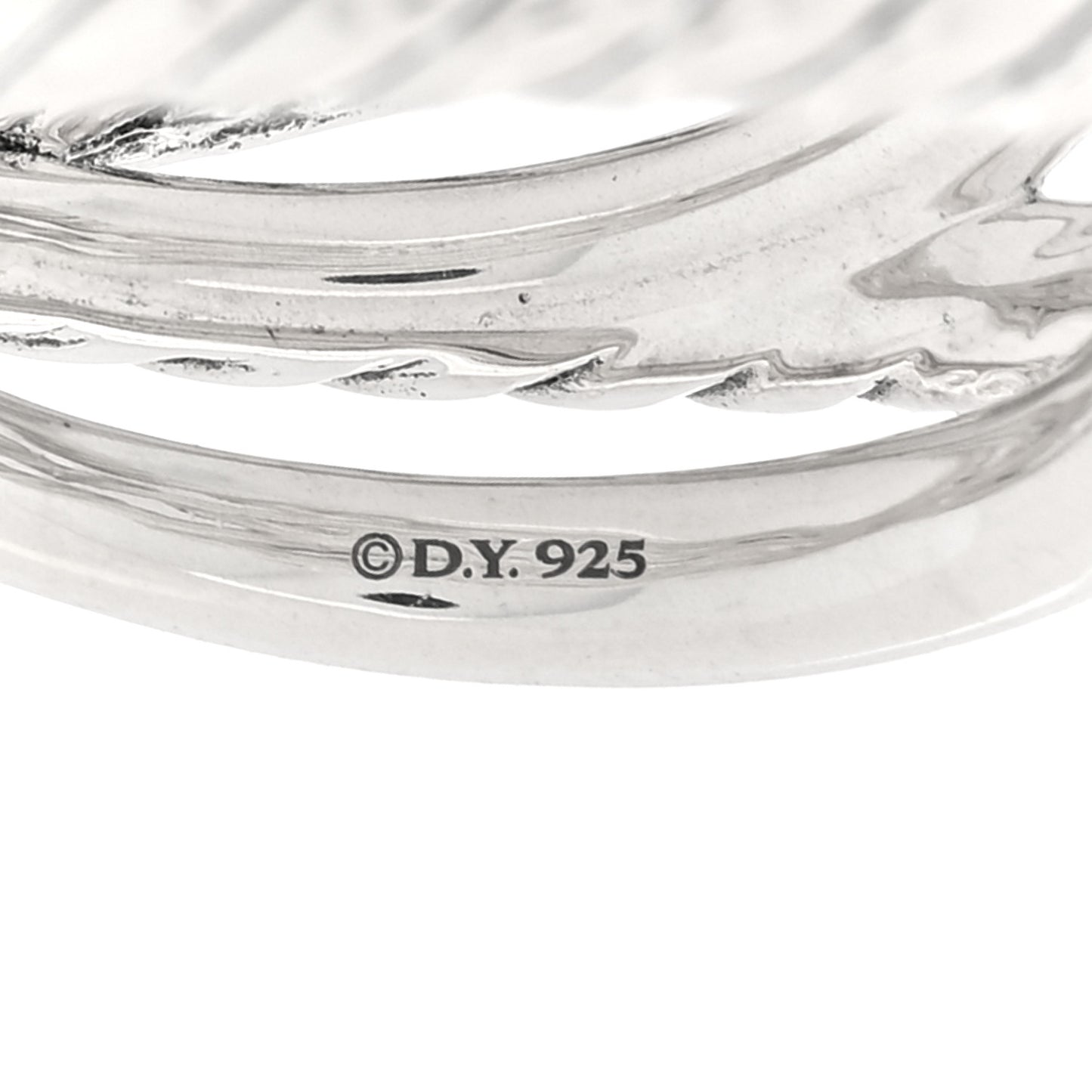 Sterling Silver Diamond Continuance Three-Row Ring 56 7.5