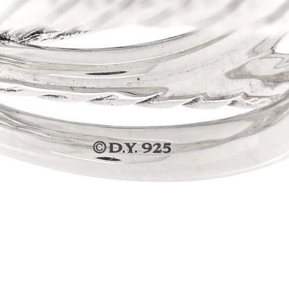 David Yurman Sterling Silver Diamond Continuance Three-Row Ring 56 7.5 4 of 4