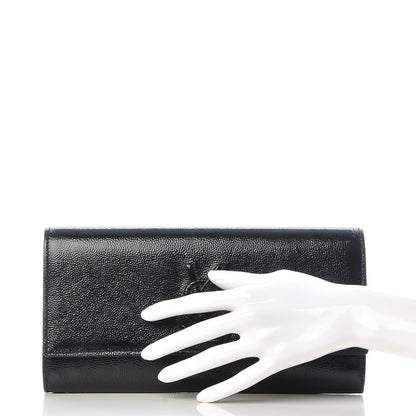 Saint Laurent Textured Patent Monogram Small Belle De Jour Clutch Black 2 of 7