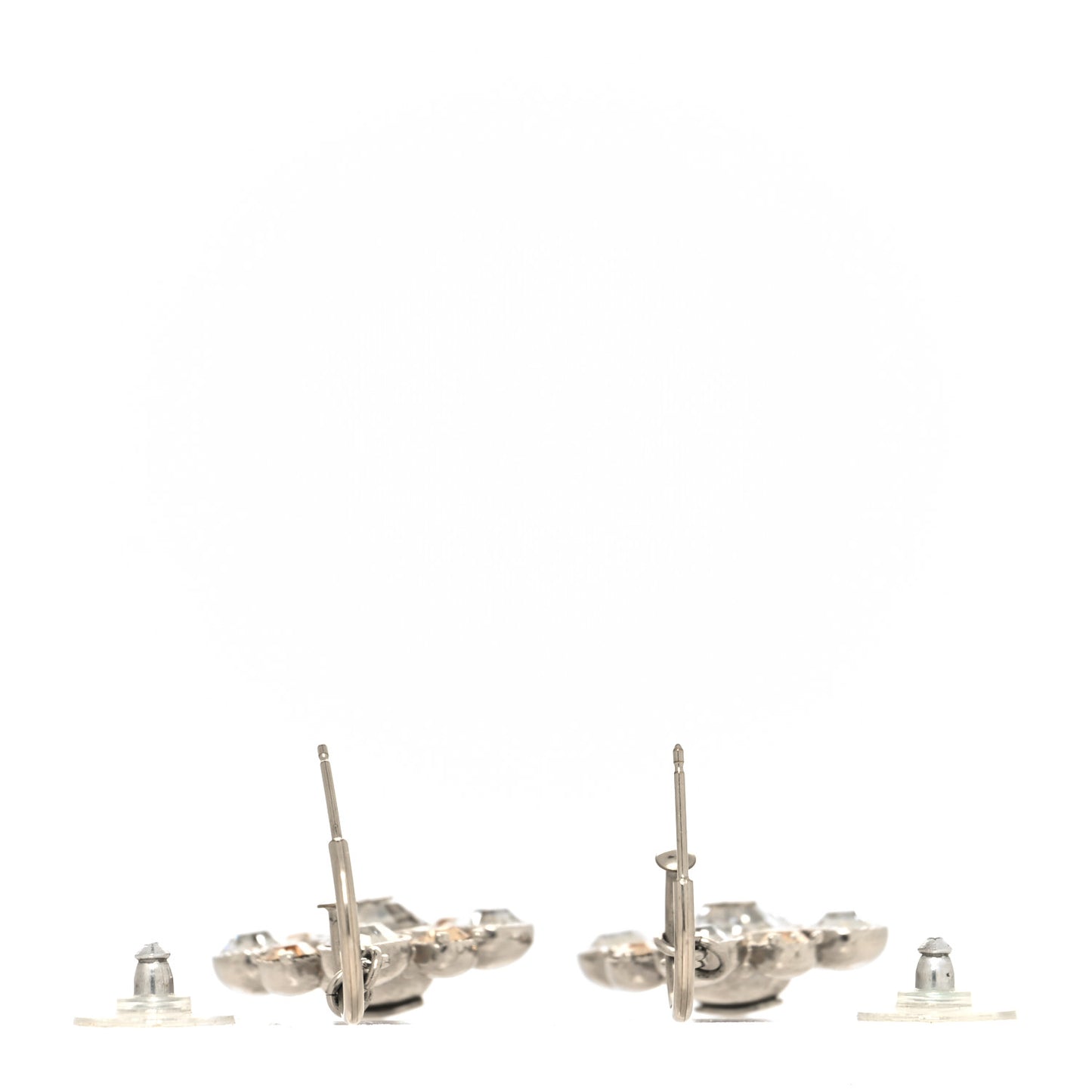 Crystal CC Dangle Earrings Silver