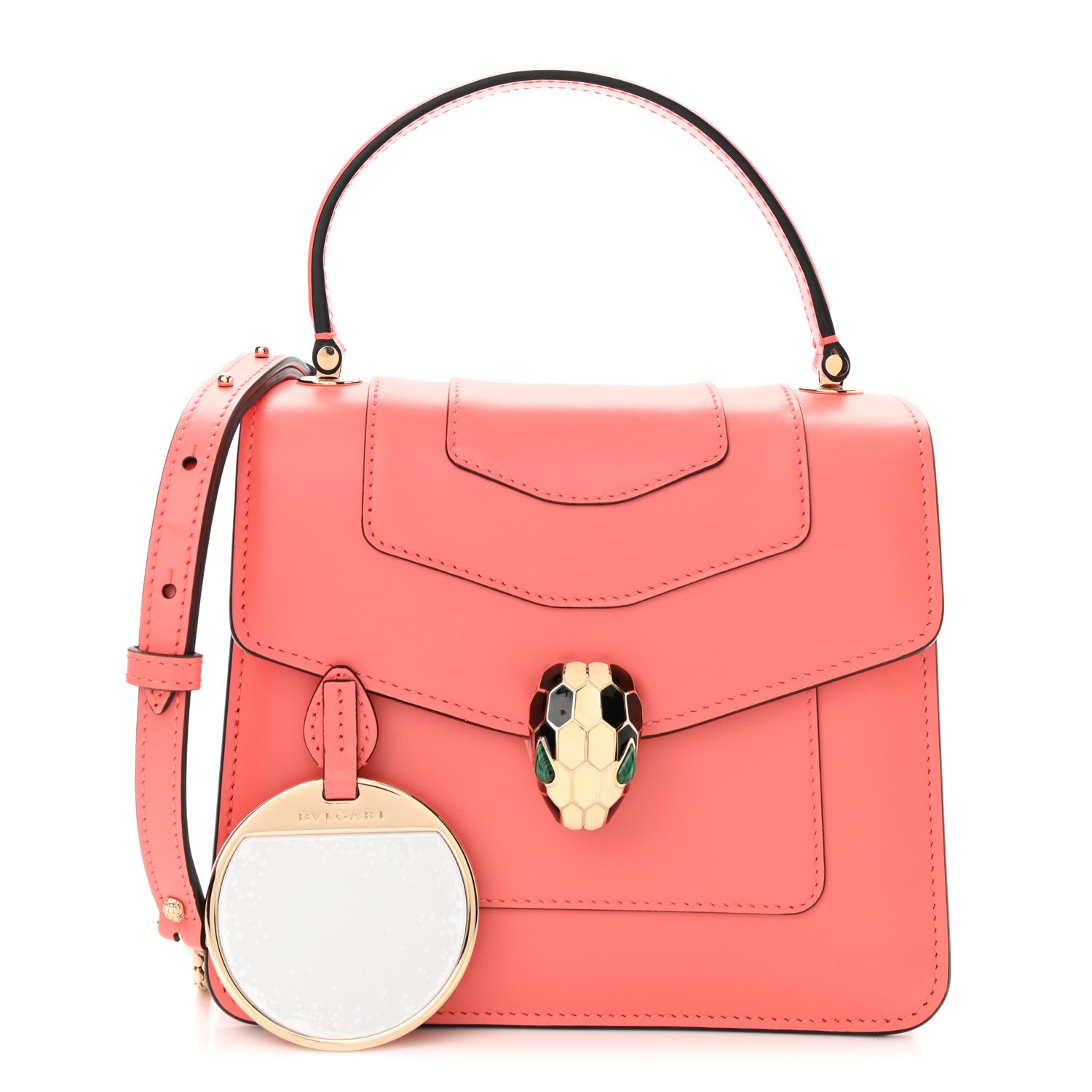 Bulgari Calfskin Serpenti Forever Top Handle Silky Coral 1 of 7