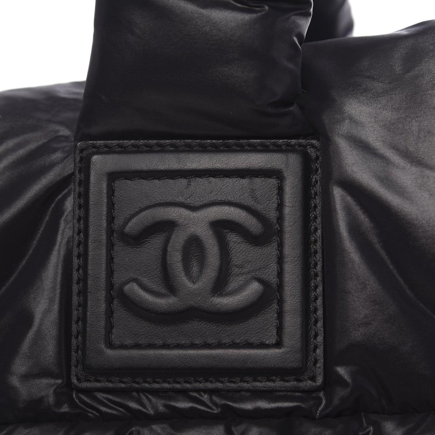 Nylon Quilted Medium Coco Cocoon Reversible Tote Black