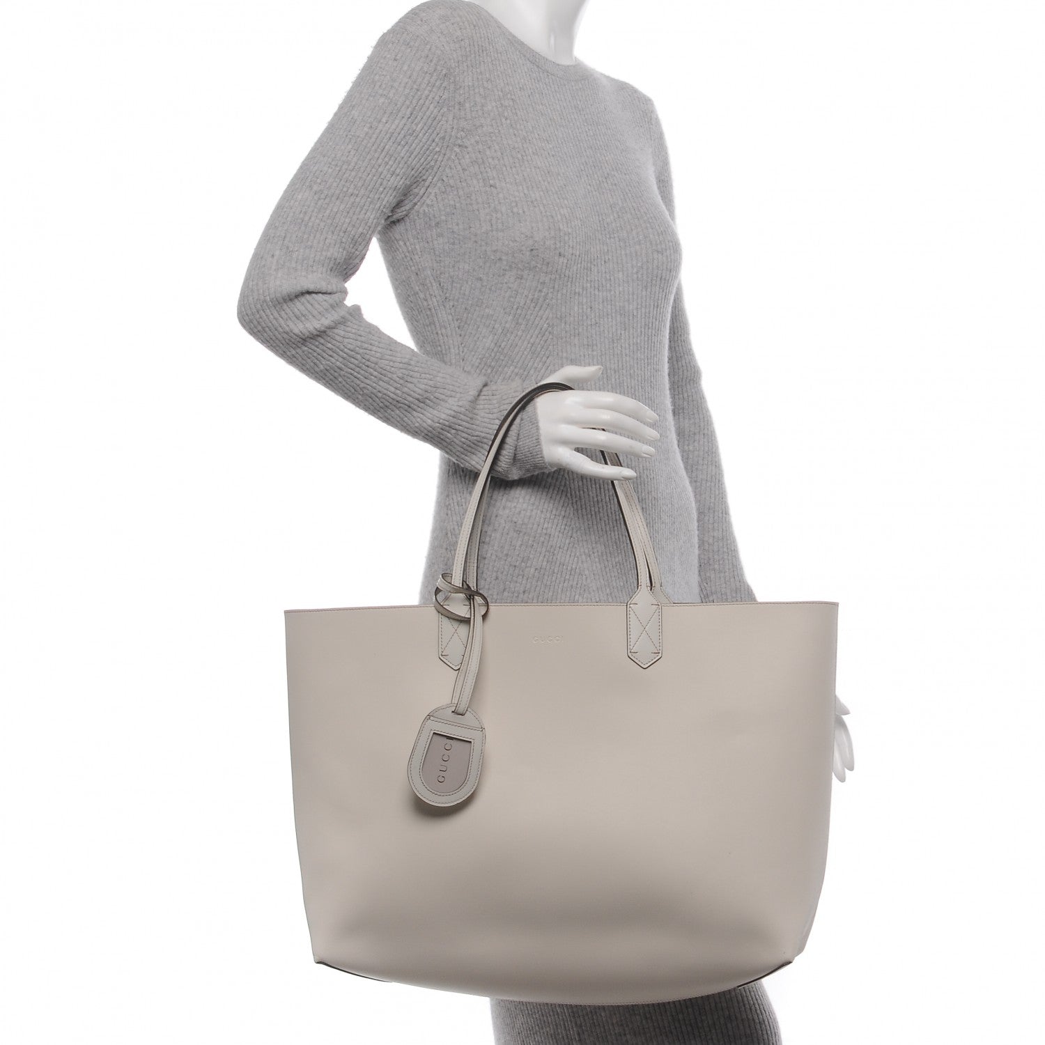 Gucci Calfskin GG Supreme Monogram Large Reversible Tote White 2 of 17