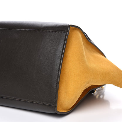 Celine Smooth Calfskin Suede Medium Tri-Color Trapeze Mustard 8 of 14