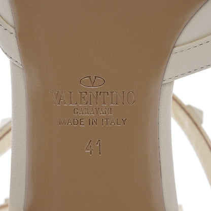Valentino Garavani Calfskin Lacquered Monochrome Rockstud Ankle Strap 65mm Pumps 41 Ivory 7 of 8
