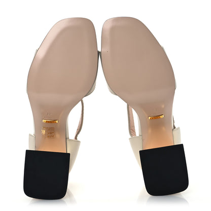Gucci Nappa Horsebit Cross Strap 95mm Sandals 41 Mystic White 7 of 14