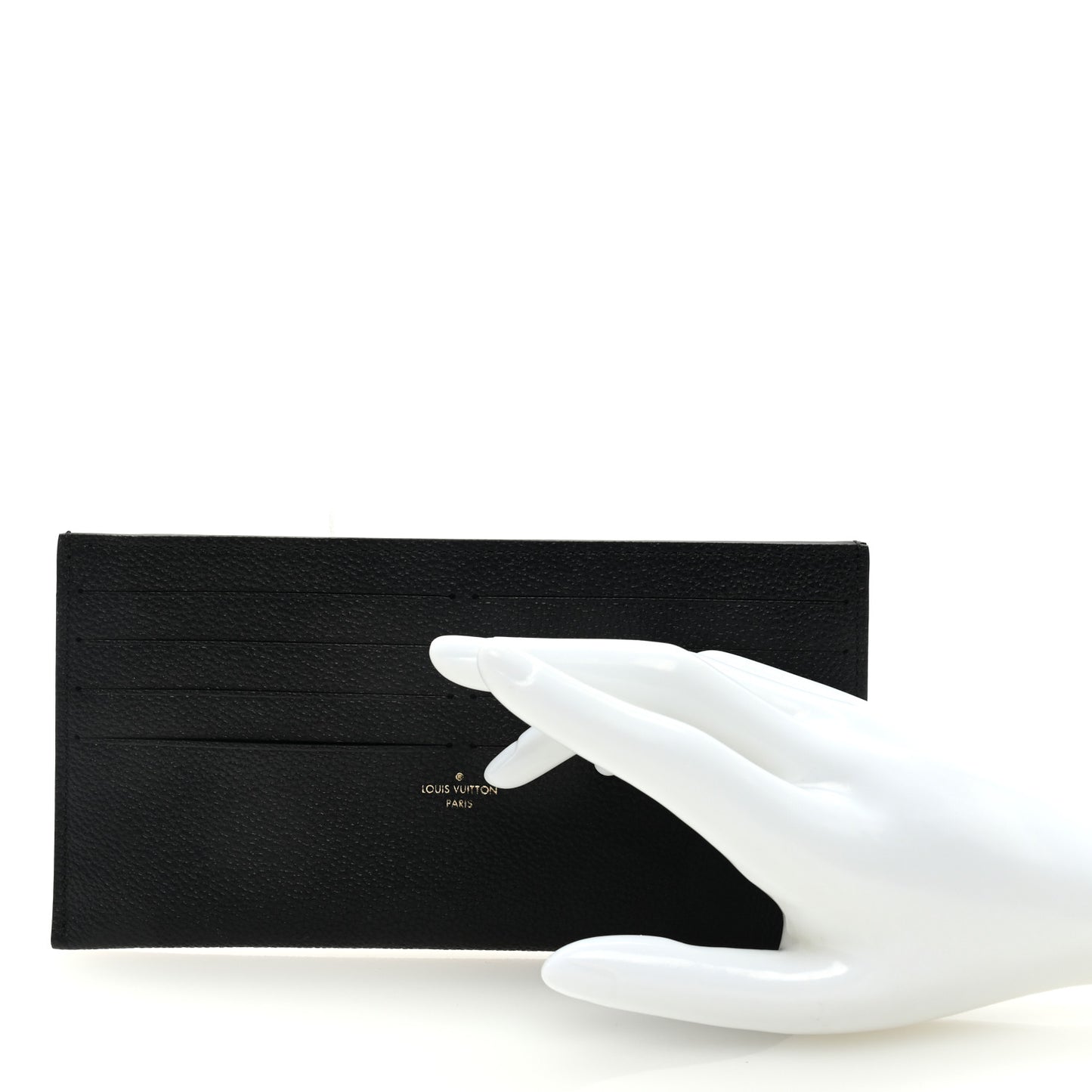 Calfskin Felicie Chain Wallet Card Holder Insert Black