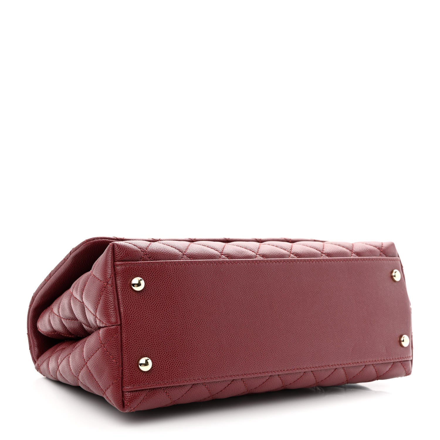 Chanel Caviar Quilted Small Coco Handle Flap Burgundy 4 of 10