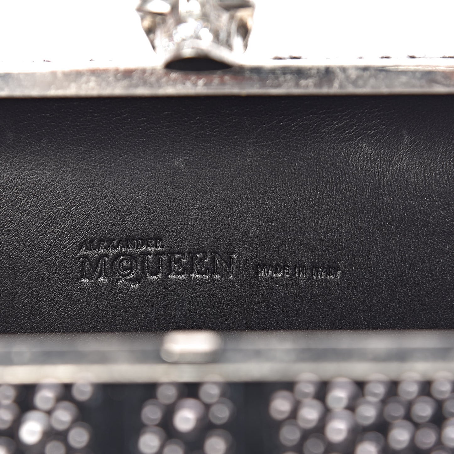 Suede Studded Britannia Skull Box Clutch Black