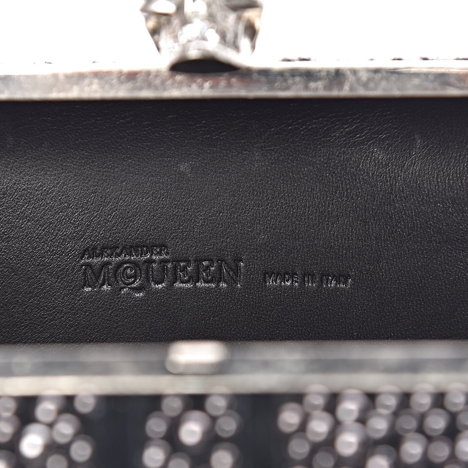 Alexander McQueen Suede Studded Britannia Skull Box Clutch Black 6 of 10