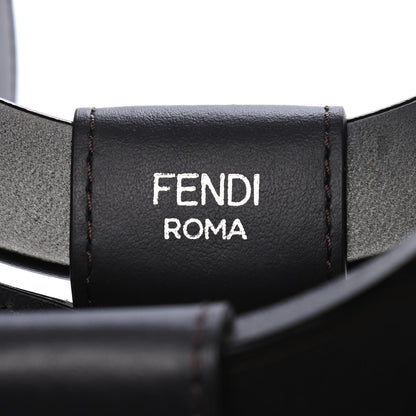 Fendi Mesh Vitello Century Cuoio FF 1974 Small Runaway Shopper Tote Marrone Black Ebano 6 of 10