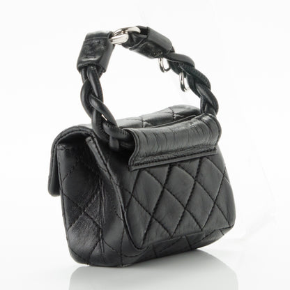 Chanel Calfskin Quilted 2.55 Ankle Wrist Bag Black 4 of 9