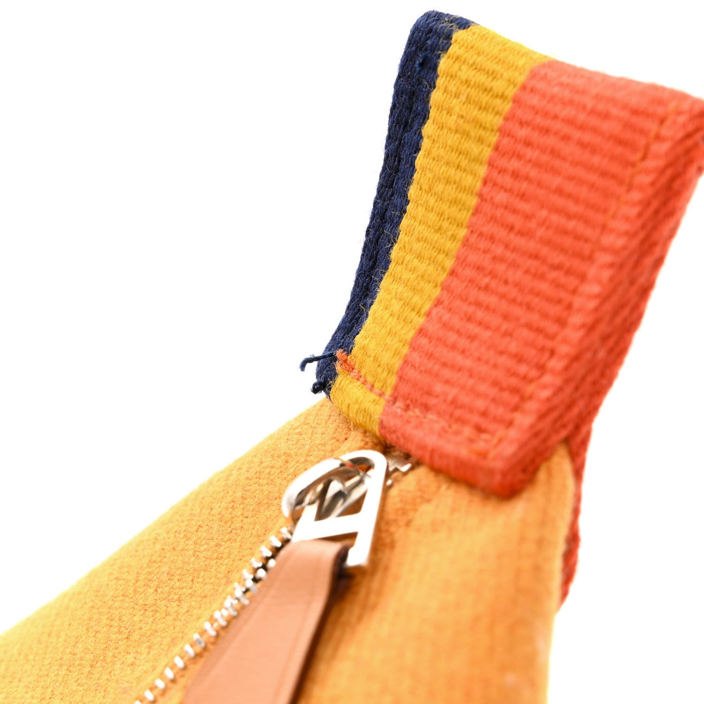 Wool Large Bride-A-Brac Pouch Coral Ocher Blue