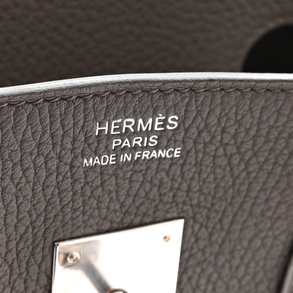 Hermes Taurillon Clemence Birkin 35 Etain 6 of 10