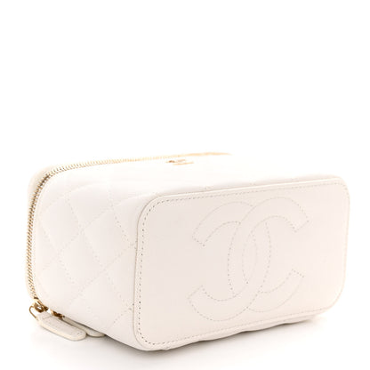 Chanel Caviar Quilted Small Vanity Case With Chain White 4 of 11