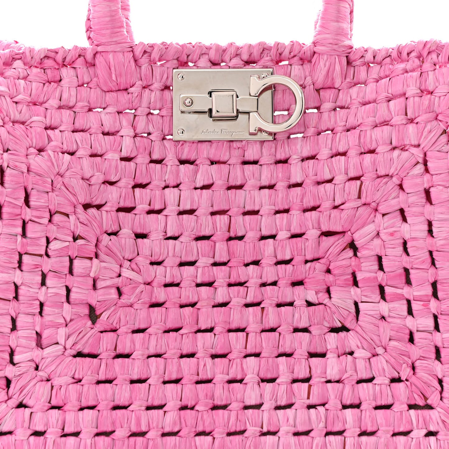 Raffia The Studio Box Tote Pink