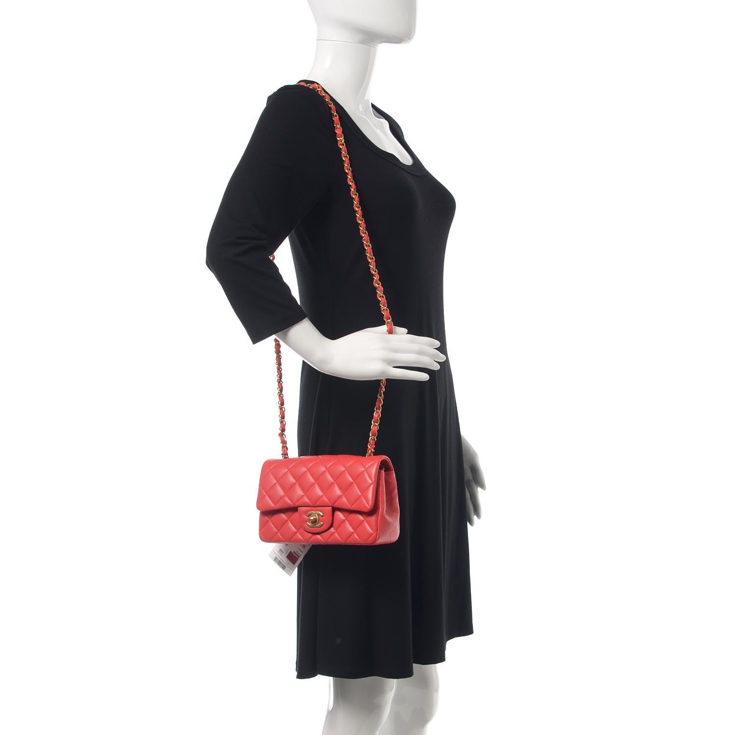 Chanel Lambskin Quilted Mini Rectangular Flap Red 2 of 9