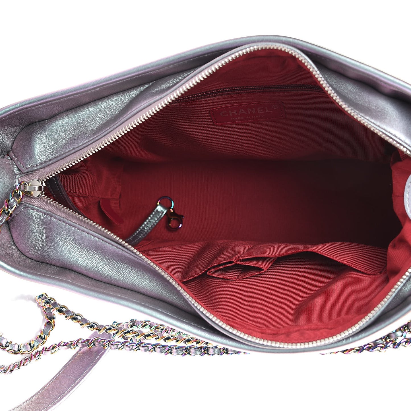 Iridescent Lambskin Calfskin Quilted Medium Gabrielle Hobo Light Purple