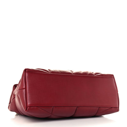 Saint Laurent Lambskin Quilted Medium Loulou Puffer Monogram Chain Satchel Opyum Red 4 of 12