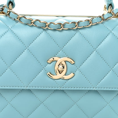 Chanel Lambskin Quilted Small Trendy CC Flap Dual Handle Bag Light Blue 8 of 10