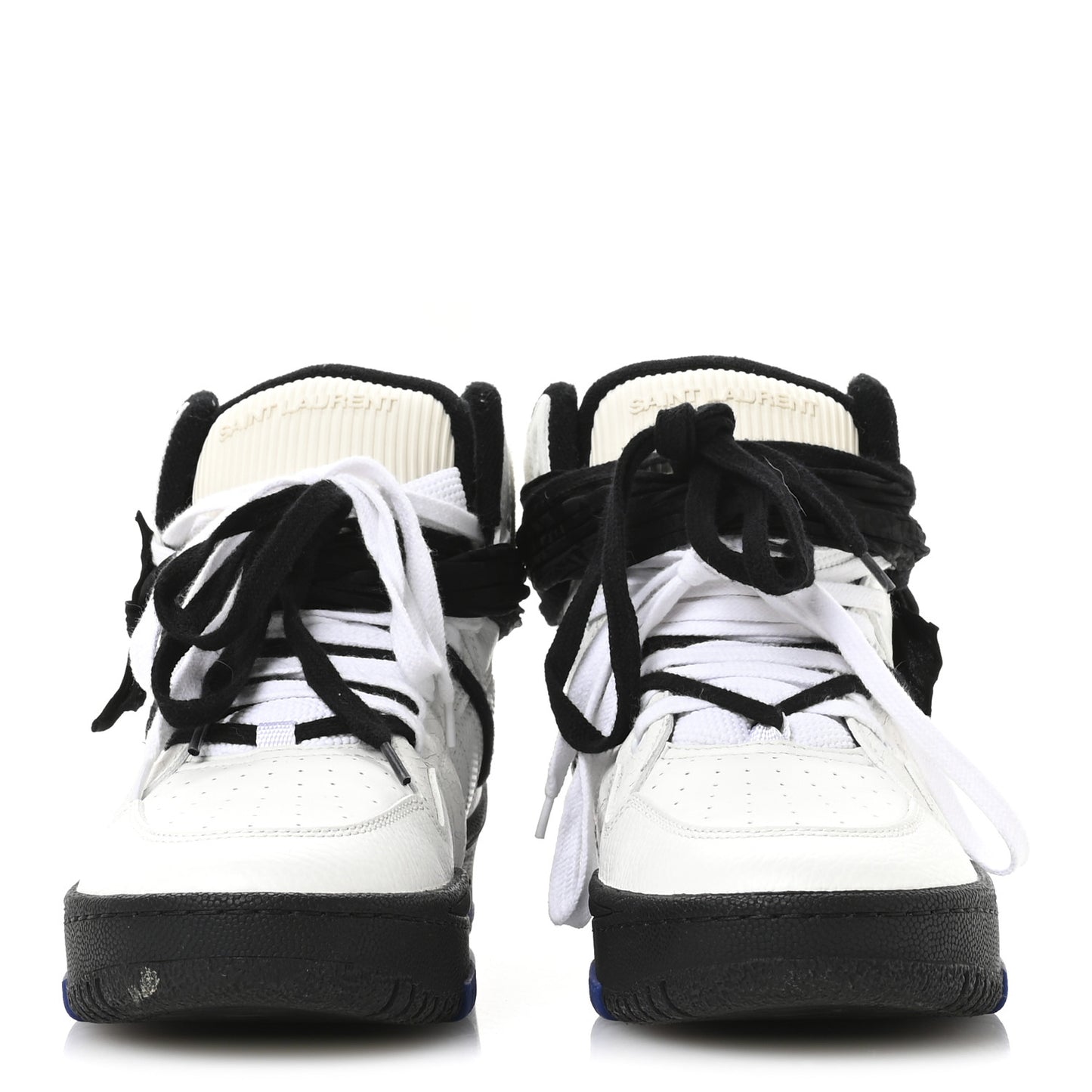 Calfskin Smith High Top Sneakers 42 White Black