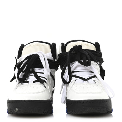 Saint Laurent Calfskin Smith High Top Sneakers 42 White Black 5 of 16