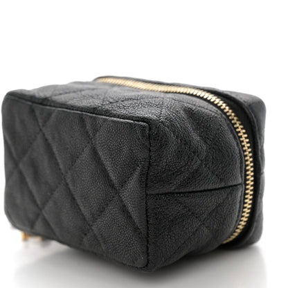 Chanel Caviar Quilted Mini Top Handle Vanity With Chain Black 10 of 11
