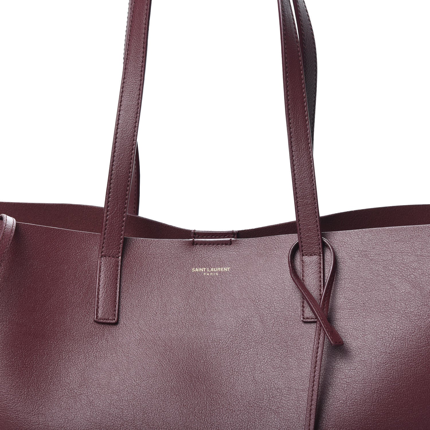 Saint Laurent Calfskin Large Shopping Tote Dark Red 10 of 10