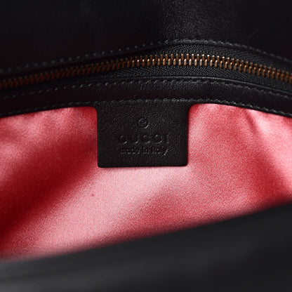 Gucci Calfskin Matelasse Medium GG Marmont Shoulder Bag Black White 8 of 9
