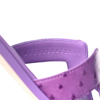 Hermes Ostrich Oran Sandals 36.5 Violet 8 of 9