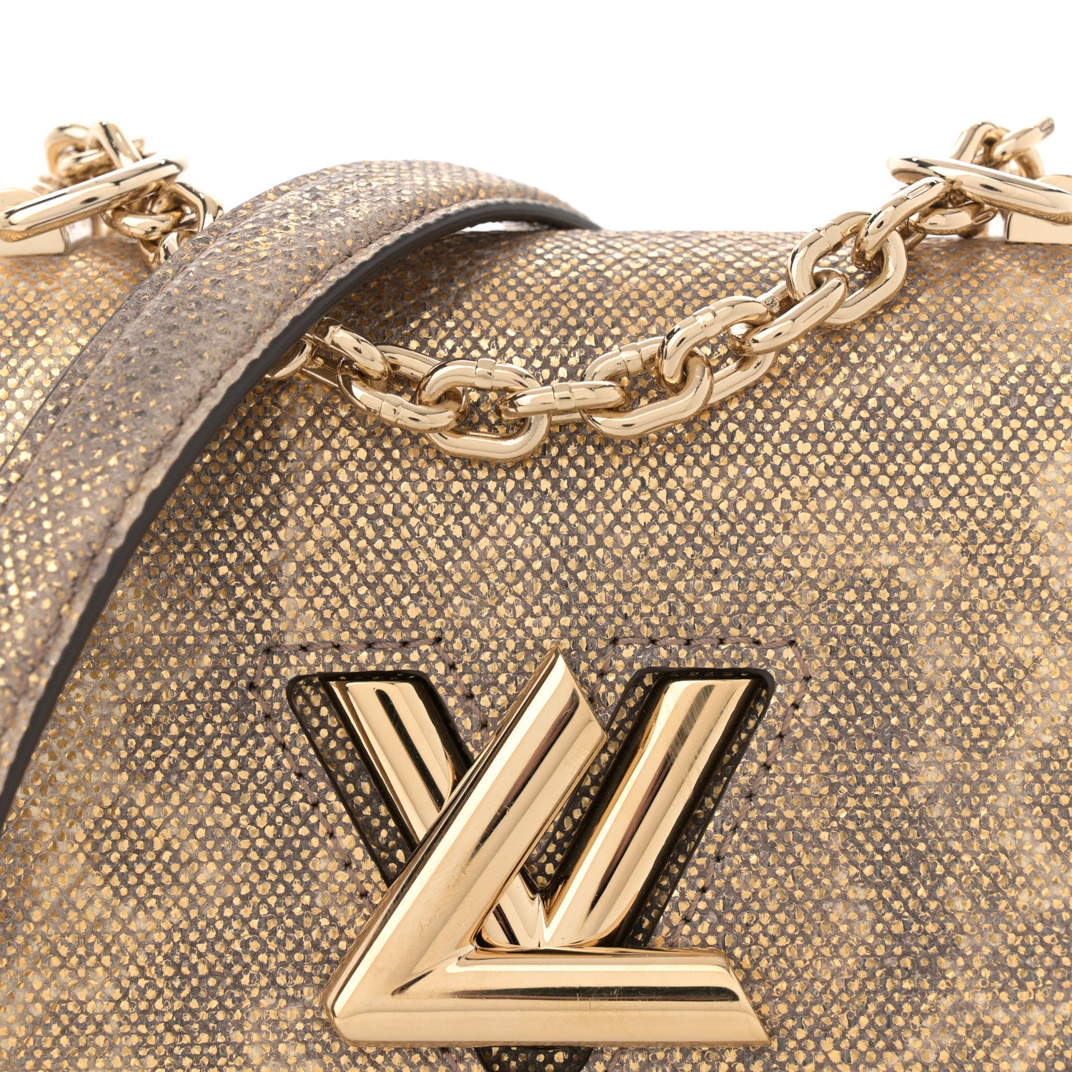 Louis Vuitton Snakeskin Twist Mini Shoulder Bag Brown 1626968