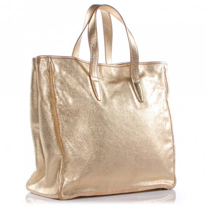 Saint Laurent Chevre Y-Mail Tote Metallic Gold 3 of 7