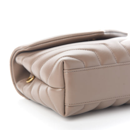 Saint Laurent Calfskin Y Quilted Monogram Toy Loulou Crossbody Bag Dark Beige 7 of 8