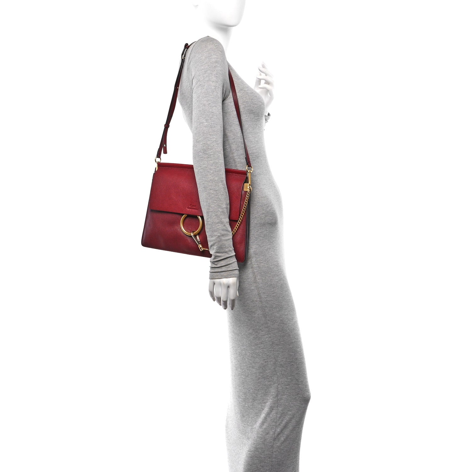 Chloe Calfskin Medium Faye Shoulder Bag Sienna Red 2 of 17