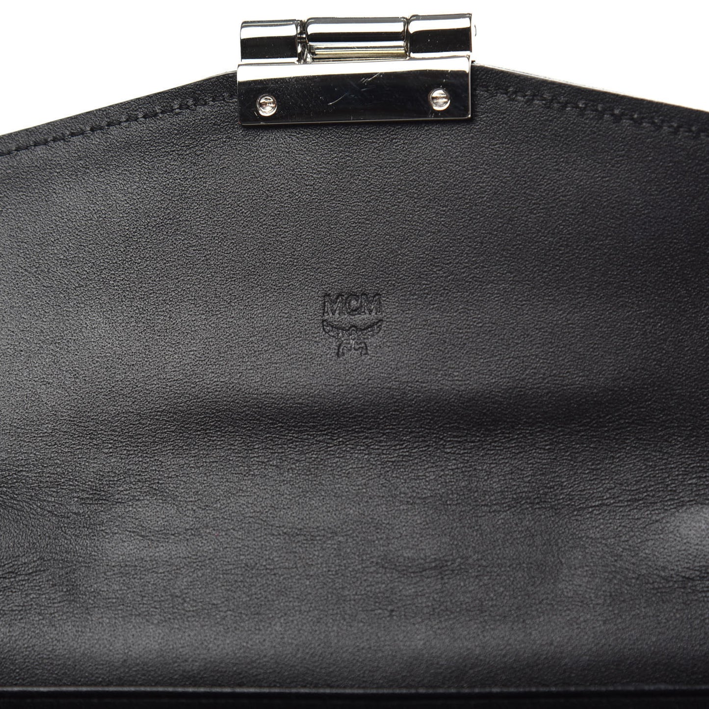 Grained Calfskin Large Patricia Wallet On Chain Black