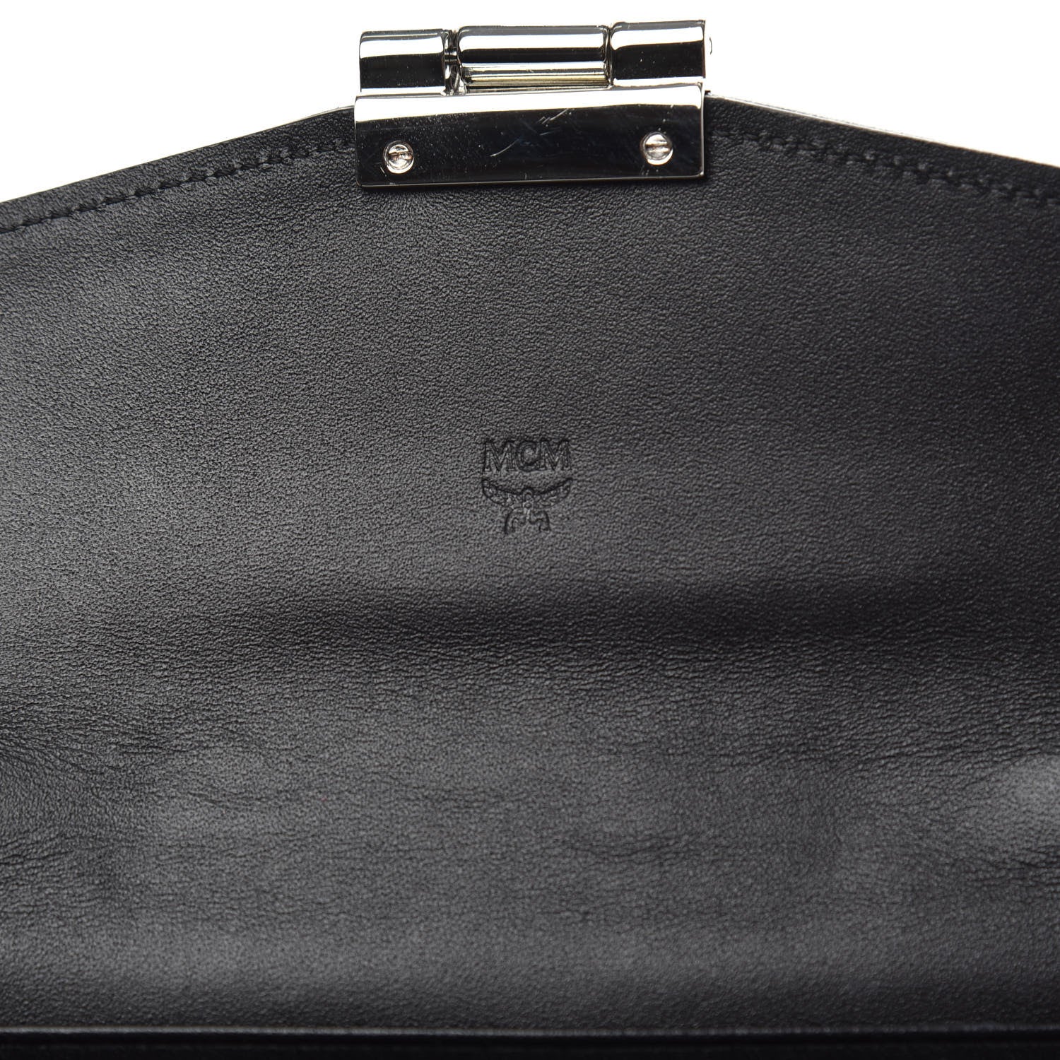MCM Grained Calfskin Large Patricia Wallet On Chain Black 6 of 10