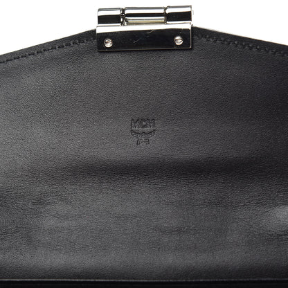 MCM Grained Calfskin Large Patricia Wallet On Chain Black 6 of 10